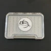FLY FISH FOOD LOGO FLY BOX, CLEAR SINGLE SIDED - SMALL W/ EASY GRIP FOAM -The Fiy Fishers Fly Shop AB95 EGF 2